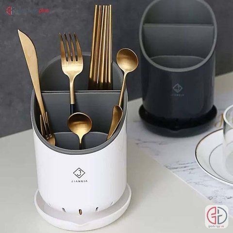 Ống đựng đũa đặt bàn thông minh có khay hứng nước, nhựa ABS cao cấp JIANXIA (JX-0311) - Gia dụng Plus