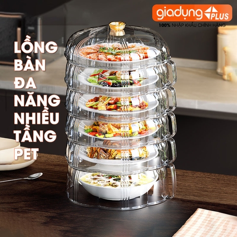 Lồng bàn giữ nhiệt đa năng 360 độ nhựa PET có nhiều tầng giúp chống bụi & côn trùng - bảo quản đồ ăn cho mùa Đông & Tết - gia dụng plus