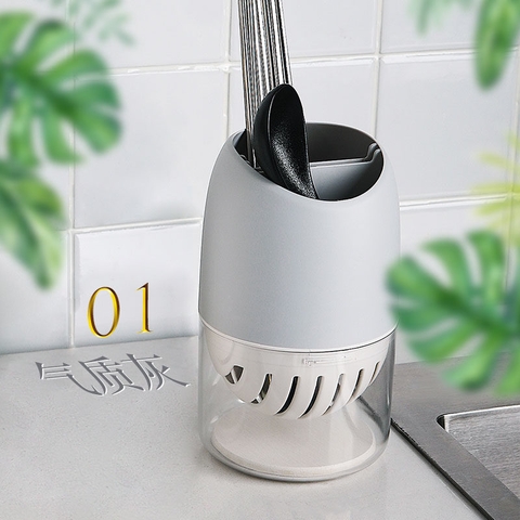 Ống Đựng Đũa Bắc Âu Đặt Bàn Nhựa PP Cao Cấp | Có Khay Hứng Nước | Jianxia - Gia dụng Plus