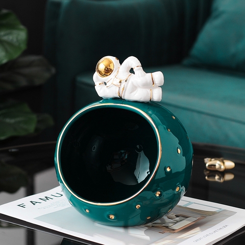 Cốc Gốm Sứ Đặt Bàn Đựng Đồ Đa Năng Chìa Khoá, Bánh Kẹo, Giấy.. | Màu Xanh Ngọc Lục Bảo Sang Trọng & Cao Cấp - Gia dụng Plus