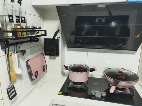 Bộ Kệ Phòng Bếp Inox, Sơn Tĩnh Điện Dán Tường Cao Cấp - Giải Phóng Không Gian Nhà Bếp LAZYDO (LZ-0230) - Gia dụng Plus