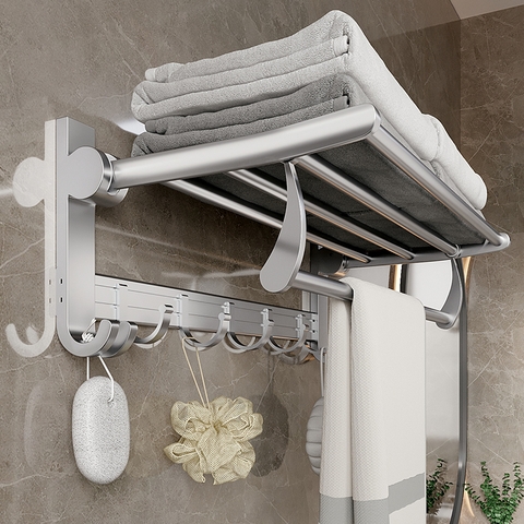 Kệ để khăn tắm gấp gọn/ nhôm dán tường gấp gọn