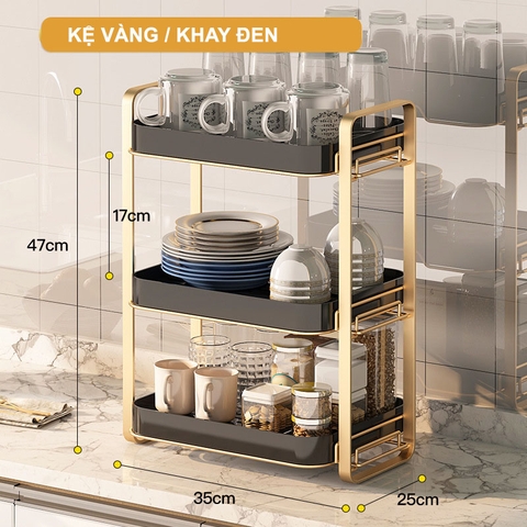 Khay kệ nhựa cao cấp phong cách sang trọng úp ly cốc, chén, khay trà có rảnh thoát nước phong cách Bắc Âu (YM-0552) - Gia dụng Plus