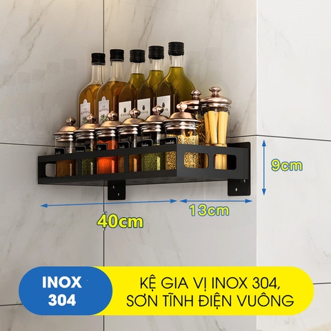Kệ Đựng Chai Lọ, Hộp Gia Vị Treo Tường Inox 304 Cao Cấp Cho Phòng Bếp - Không Cần Khoan Tường - Gia dụng Plus