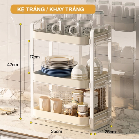 Khay kệ nhựa cao cấp phong cách sang trọng úp ly cốc, chén, khay trà có rảnh thoát nước phong cách Bắc Âu (YM-0552) - Gia dụng Plus