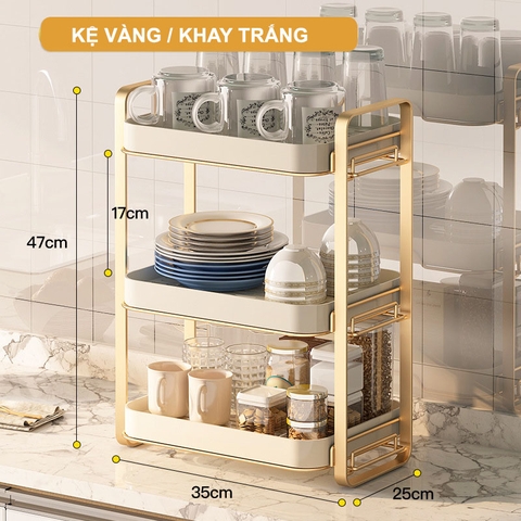 Khay kệ nhựa cao cấp phong cách sang trọng úp ly cốc, chén, khay trà có rảnh thoát nước phong cách Bắc Âu (YM-0552) - Gia dụng Plus