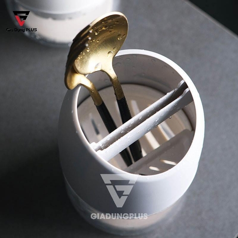 Ống Đựng Đũa Bắc Âu Đặt Bàn Nhựa PP Cao Cấp | Có Khay Hứng Nước | Jianxia - Gia dụng Plus