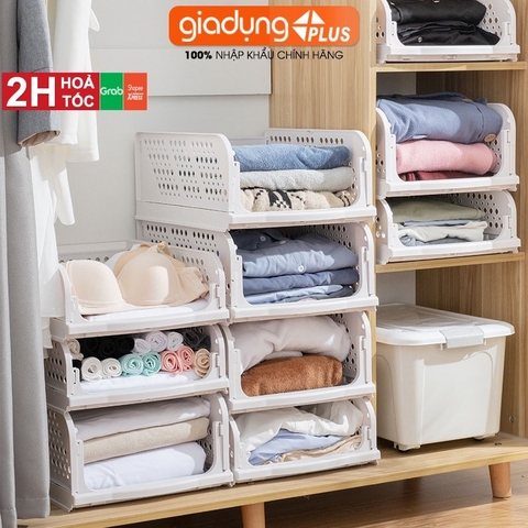 Hộp chia tủ quần áo thành nhiều ngăn nhựa PP LAZYDO, dạng ngăn kéo tiện lợi, gấp gọn giúp tủ gọn gàng hơn (LZ-0528)