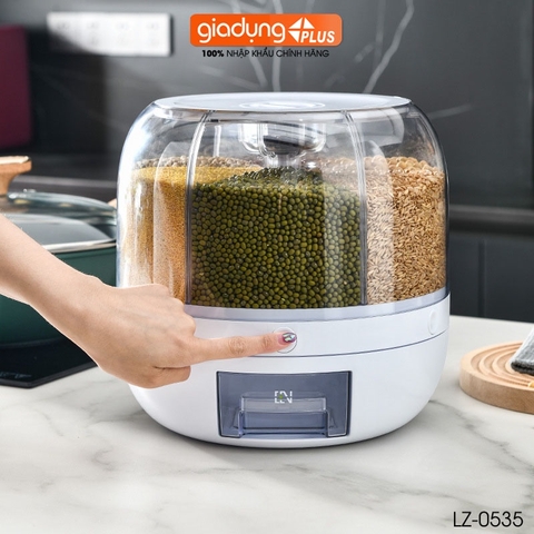 Thùng đựng gạo thông minh, lấy gạo tự động xuất Nhật (6KG & 12KG) chính hãng cao cấp LAZYDO - Gia dụng Plus