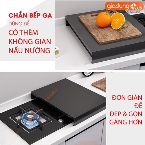 Tấm chắn mặt bếp ga inox 304, sơn tĩnh điện để đồ đa năng thêm không gian sử dụng cho bếp hẹp LAZYDO (LZ-0251)