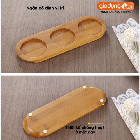 Bộ Hũ Đựng Gia Vị Nghiêng 20 Độ Nắp Gỗ | Hũ Gia Vị Kèm Khay Gỗ Tre & Thìa Sứ Phong Cách Nhật Bản