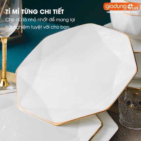 🔴OUTLET | Bộ chén bát sứ KIM CƯƠNG (White Diamons) cao cấp nhập khẩu