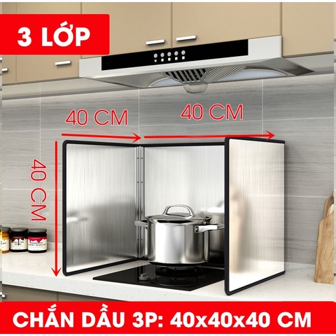 Tấm chắn dầu, chăn gió & cách nhiệt inox 304 cho nhà bếp, chống bám bẩn tường nhà bếp LAZYDO (LZ0250) - Gia dụng Plus