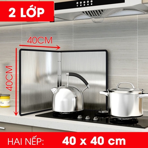 Tấm chắn dầu, chăn gió & cách nhiệt inox 304 cho nhà bếp, chống bám bẩn tường nhà bếp LAZYDO (LZ0250) - Gia dụng Plus