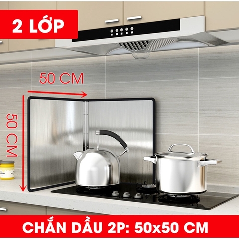 Tấm chắn dầu, chăn gió & cách nhiệt inox 304 cho nhà bếp, chống bám bẩn tường nhà bếp LAZYDO (LZ0250) - Gia dụng Plus