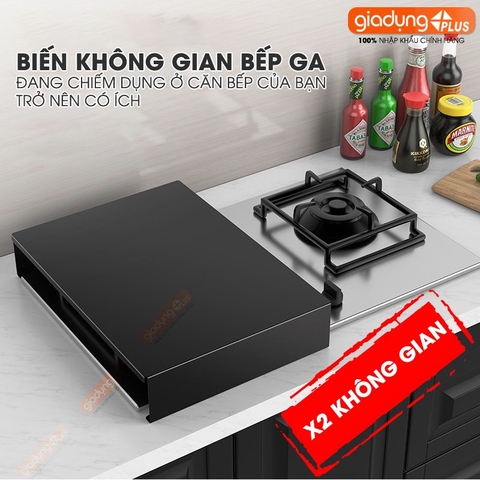 Tấm chắn mặt bếp ga inox 304, sơn tĩnh điện để đồ đa năng tăng thêm không gian sử dụng cho bếp hẹp LAZYDO (LZ-0251) - Gia dụng Plus