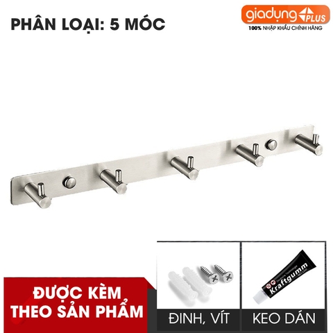 Móc Treo Quần Áo Đa Năng Bằng INOX Cao Cấp, Dán Tường | Moyang - Gia dụng Plus