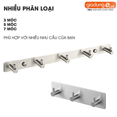 Móc Treo Quần Áo Đa Năng Bằng INOX Cao Cấp, Dán Tường | Moyang - Gia dụng Plus