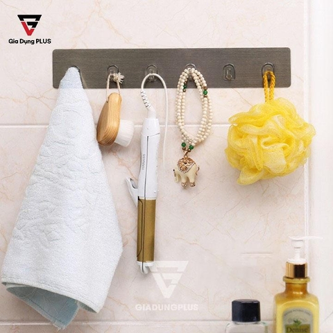 Tấm Móc Treo Dán Tường Gồm 6 Móc Cho Nhà Tắm & Nhà Bếp SHUANGQING (SQ-0127) - Gia dụng Plus