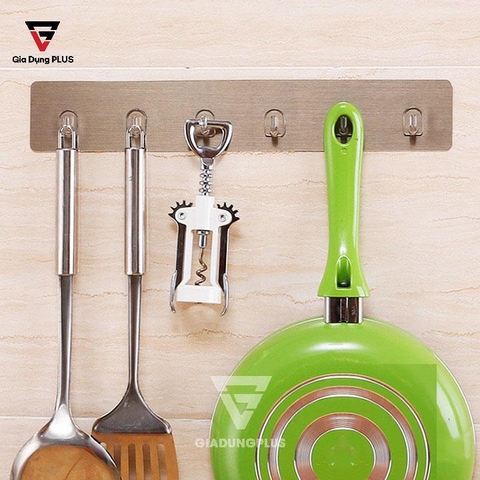 Tấm Móc Treo Dán Tường Gồm 6 Móc Cho Nhà Tắm & Nhà Bếp SHUANGQING (SQ-0127) - Gia dụng Plus