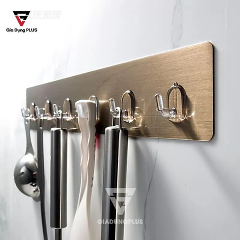 Tấm Móc Treo Dán Tường Gồm 6 Móc Cho Nhà Tắm & Nhà Bếp SHUANGQING (SQ-0127) - Gia dụng Plus