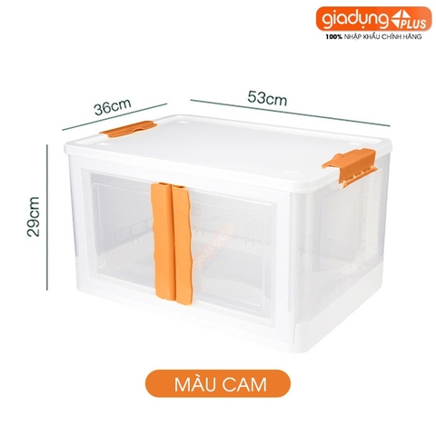 Thùng đựng đồ đa năng LAZYDO gấp gọn & thiết kế cửa hông lấy đồ dễ dàng tiện lợi (có nắp đậy kín & bánh xe) 55 lít LAZYDO (LZ-0526) - Gia dụng Plus