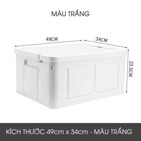 Thùng Nhựa PP Đựng Đồ Gấp Gọn, Có Nắp Đậy Kín Gấp Gọn Thông Minh 38L Đựng Sách, Quần Áo, Đồ Chơi Đa Năng LAZYDO (LZ-0512) - Gia dụng Plus