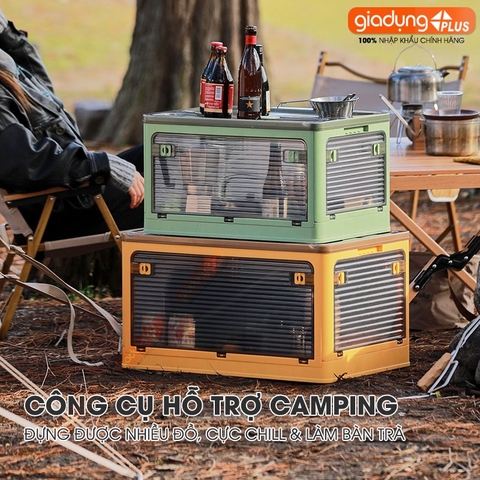 Hộp gấp gọn LAZYDO đựng đồ đa năng, dã ngoại, để sau xe ô tô - vân sóng mờ trong suốt (dung tích 28L, 40L, 55L) LAZYDO - Gia dụng Plus