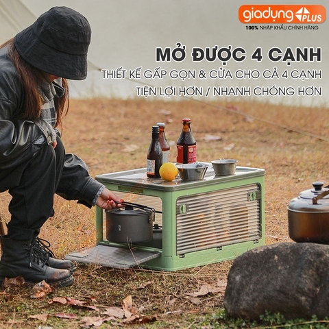 Hộp gấp gọn LAZYDO đựng đồ đa năng, dã ngoại, để sau xe ô tô - vân sóng mờ trong suốt (dung tích 28L, 40L, 55L) LAZYDO - Gia dụng Plus