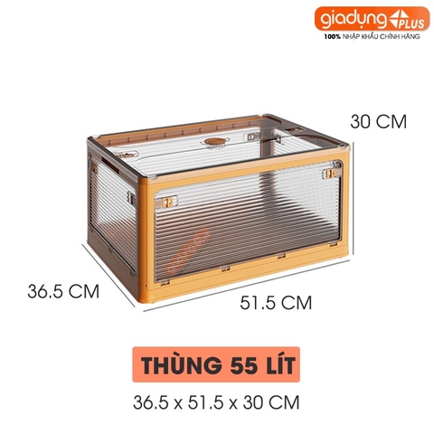 Hộp gấp gọn LAZYDO đựng đồ đa năng, dã ngoại, để sau xe ô tô - vân sóng mờ trong suốt (dung tích 28L, 40L, 55L) LAZYDO - Gia dụng Plus