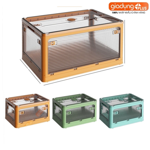 Hộp gấp gọn LAZYDO đựng đồ đa năng, dã ngoại, để sau xe ô tô - vân sóng mờ trong suốt (dung tích 28L, 40L, 55L) LAZYDO - Gia dụng Plus