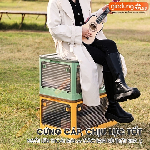 Hộp gấp gọn LAZYDO đựng đồ đa năng, dã ngoại, để sau xe ô tô - vân sóng mờ trong suốt (dung tích 28L, 40L, 55L) LAZYDO - Gia dụng Plus