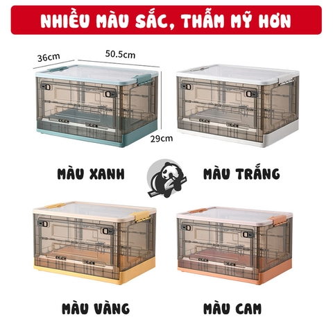 Thùng Đựng Đồ Gấp Gọn 82 Lít Cực Lớn Để Quần Áo, Đồ Dùng Gọn Gàng (Có Bánh Xe, Có Nắp, Ngăn Cửa) LAZYDO - Gia dụng Plus