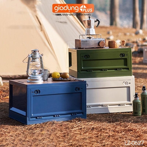 Hộp Đựng Đồ Picnic Mặt Vân Gỗ Gấp Gọn, Nhựa PP Chắc Chắn (Dung Tích 30L & 55L) - LAZYDO - Gia dụng Plus