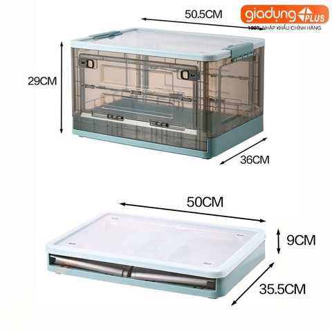 Hộp Đựng Đồ Gấp Gọn Nhựa Trong Suốt Có Nắp & Bánh Xe Cao Cấp | Đựng Đồ Chơi, Sách Vở, Quần Áo Tiện Lợi | ZhuangShong - Gia dụng Plus