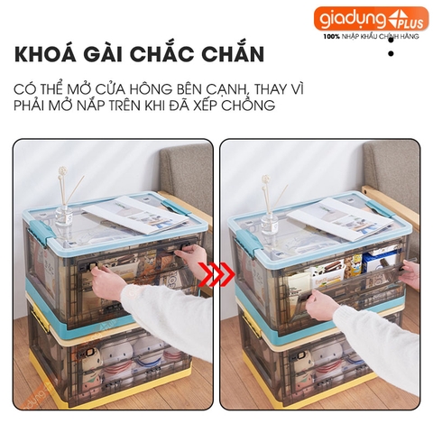 Hộp Đựng Đồ Gấp Gọn Nhựa Trong Suốt Có Nắp & Bánh Xe Cao Cấp | Đựng Đồ Chơi, Sách Vở, Quần Áo Tiện Lợi | ZhuangShong - Gia dụng Plus
