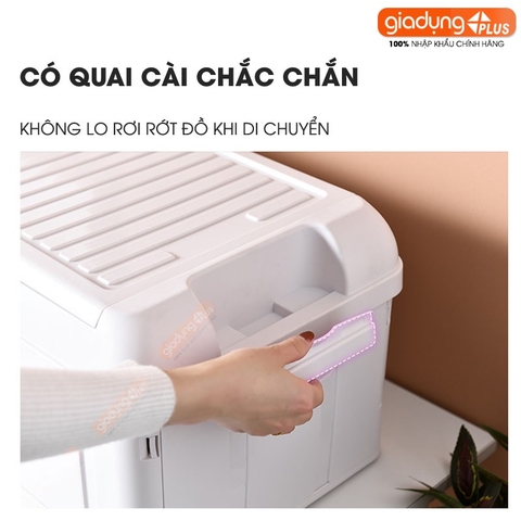 Thùng đựng sách vở, tài liệu, đồ dùng đa năng 45 lít / có ngăn phụ, nhựa PP chắc chắn Lazydo (LZ0514) - Gia dụng Plus