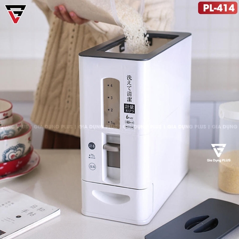 Hộp Gạo Thông Minh Xuất Nhật 12KG Nhựa ABS | Kín, Chống Ẩm, Chống Côn Trùng LAZYDO (LZ-0530) - Gia dụng Plus