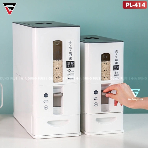 Hộp Gạo Thông Minh Xuất Nhật 12KG Nhựa ABS | Kín, Chống Ẩm, Chống Côn Trùng LAZYDO (LZ-0530) - Gia dụng Plus
