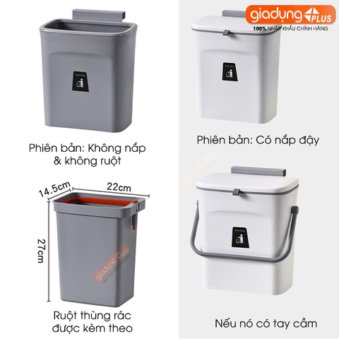 Thùng Đựng Rác Treo Cánh Tủ Bếp | Có Nắp Đậy Trượt Thông Minh Giúp Chống Mùi & Côn Trùng LAZYDO (LZ-0130) - Gia dụng Plus