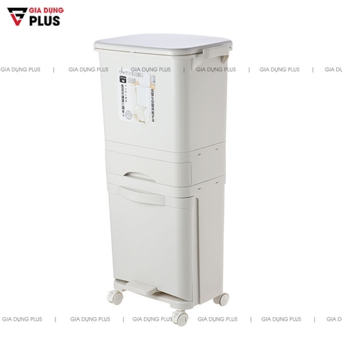 Thùng Rác Ba Tầng Xuất Nhật Cho Gia Đình Giúp Phân Loại Rác Loại Lớn (38L & 42L) Nhựa PP Cao Cấp | Nanhe - Gia dụng Plus