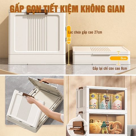 Tủ Đựng Đồ Gấp Gọn Đa Năng Nhiều Tầng (1-2-3-4-5 Tầng) Cao Cấp Có Nắp & Bánh Xe Lớn - LAZYDO (LZ-0545) - Gia dụng Plus