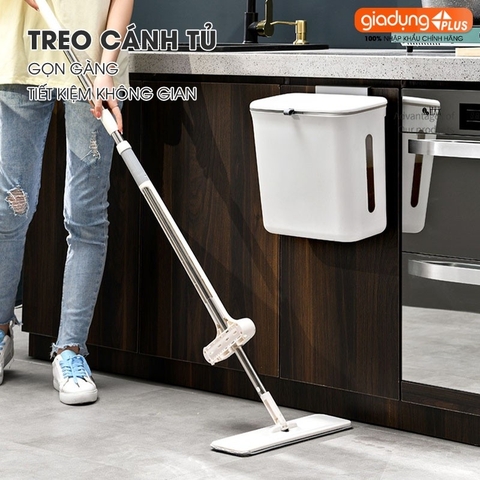 Thùng rác 2 ngăn đa năng treo tường (hoặc cánh tủ bếp) đựng tách biệt khô và nước, dung tích 12L - LAZYDO (LZ-0145)
