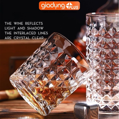 Cốc Uống Họa Tiết Kim Cương Phong Cách Retro | Ly Thủy Tinh Uống Nước Uống Cocktail Hiện Đại