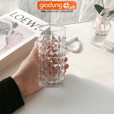 Cốc Uống Họa Tiết Kim Cương Phong Cách Retro | Ly Thủy Tinh Uống Nước Uống Cocktail Hiện Đại