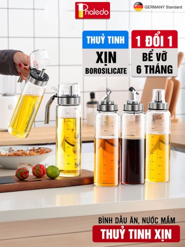 Chai Đựng Dầu Ăn, Bình Thủy Tinh Đựng Dầu Ăn, Nước Mắm,.. Thủy Tinh An Toàn Sức Khỏe, Chống Nhỏ Giọt