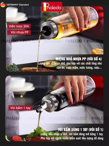 Chai Đựng Dầu Ăn, Bình Thủy Tinh Đựng Dầu Ăn, Nước Mắm,.. Thủy Tinh An Toàn Sức Khỏe, Chống Nhỏ Giọt