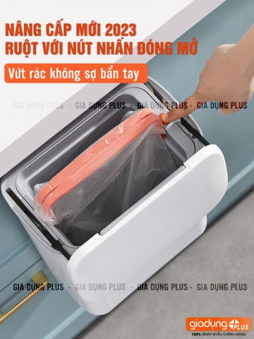 Thùng rác nhà tắm treo tường đa năng LAZYDO có nắp trượt thông minh, thùng rác nhà vệ sinh tiện lợi có ruột Lazydo