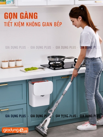 Thùng rác nhà tắm treo tường đa năng LAZYDO có nắp trượt thông minh, thùng rác nhà vệ sinh tiện lợi có ruột Lazydo