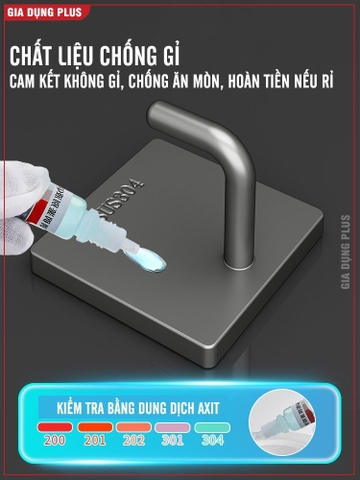 Móc treo tường chịu lực inox 304, móc dán tường siêu dính để treo đồ dùng đa năng (quần áo, tranh...) không cần khoan LZ